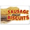 Signmission Sausage Biscuits Banner Concession Stand Food Truck Single Sided B-120 Sausage Biscuits19 - alternate 1